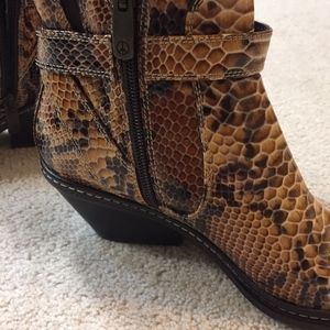 Snake skin ankle boots